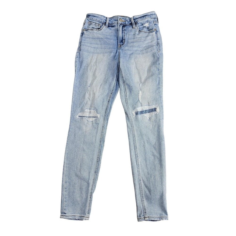 Old Navy Rockstar Jeans Womens 6 Light Wash High Rise Super Skinny‎ Distressed